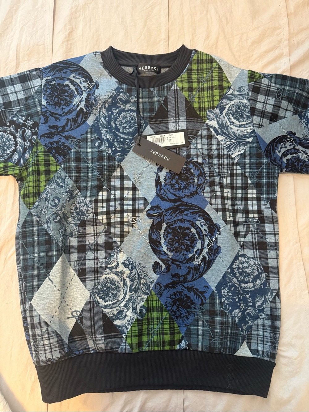 Versace Kids Barocco Argyle Print Sweatshirt 12
